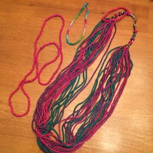 Beaded bundle - statement multi-strand necklace